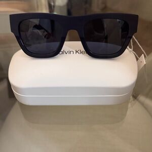 Calvin Klein Women’s Navy Matte Square Sunglasses